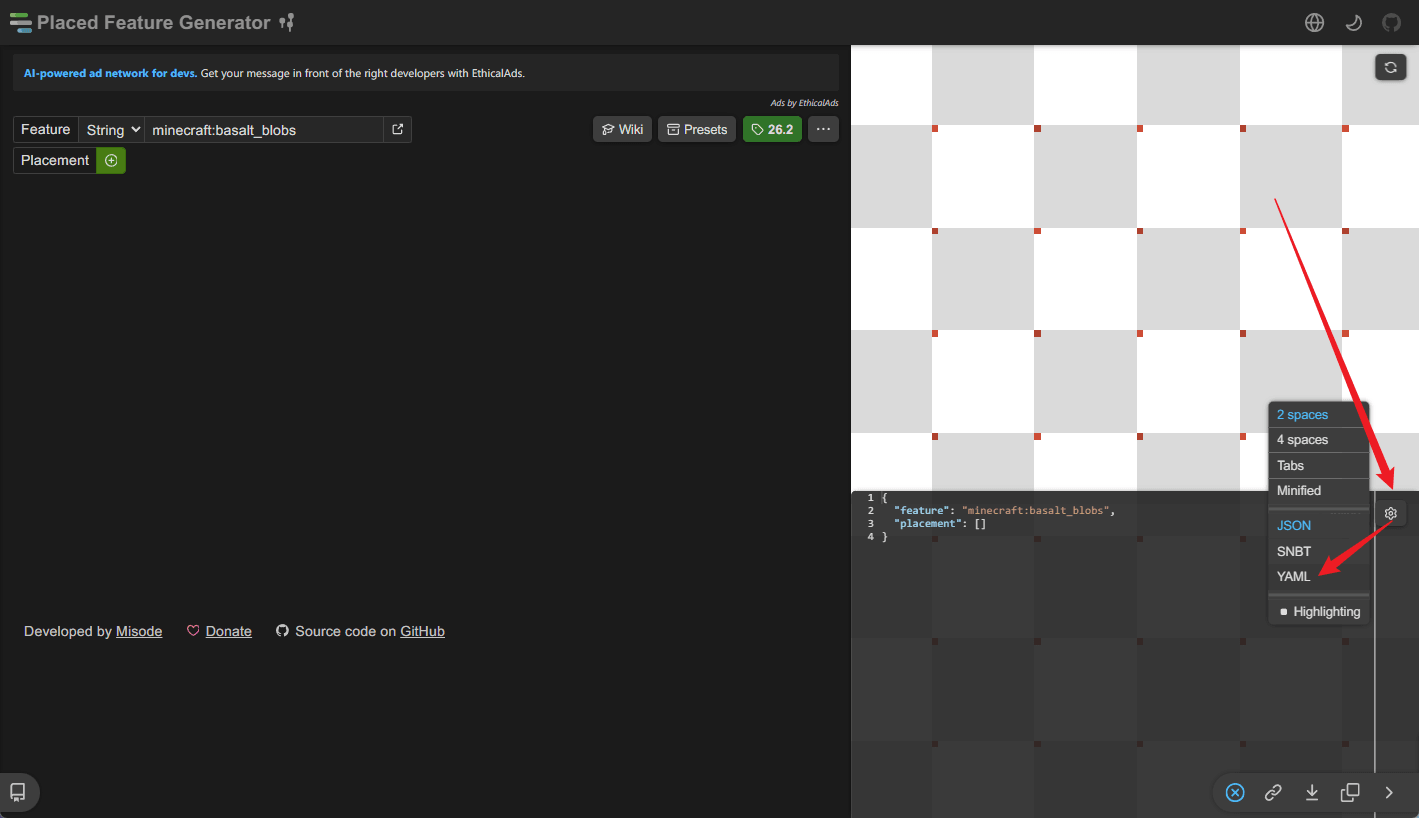 Switching the generator output to YAML